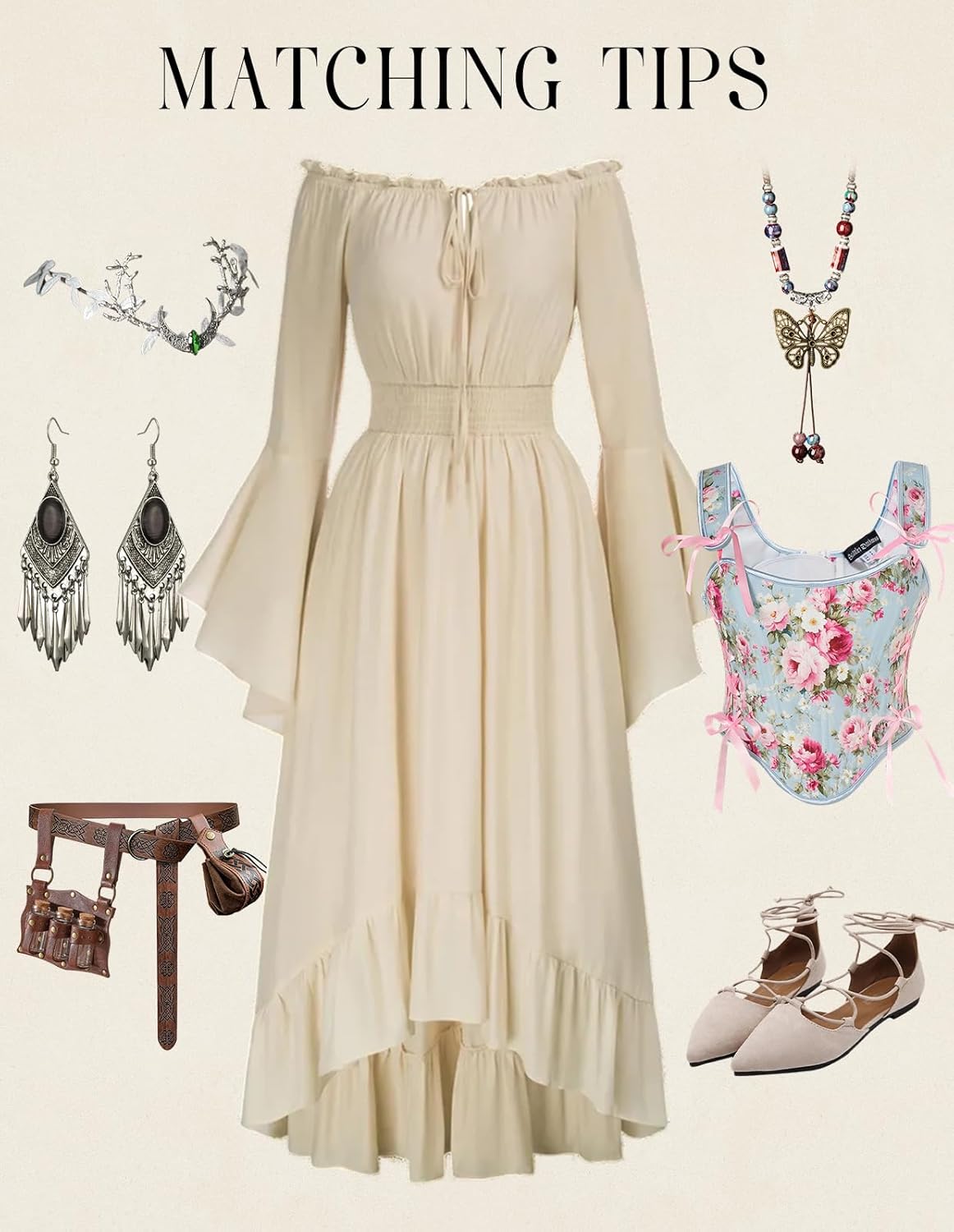 Scarlet Darkness Corset Tops for Women Renaissance Lace Up Floral Bustier Tops Size 6-16 - Image 2