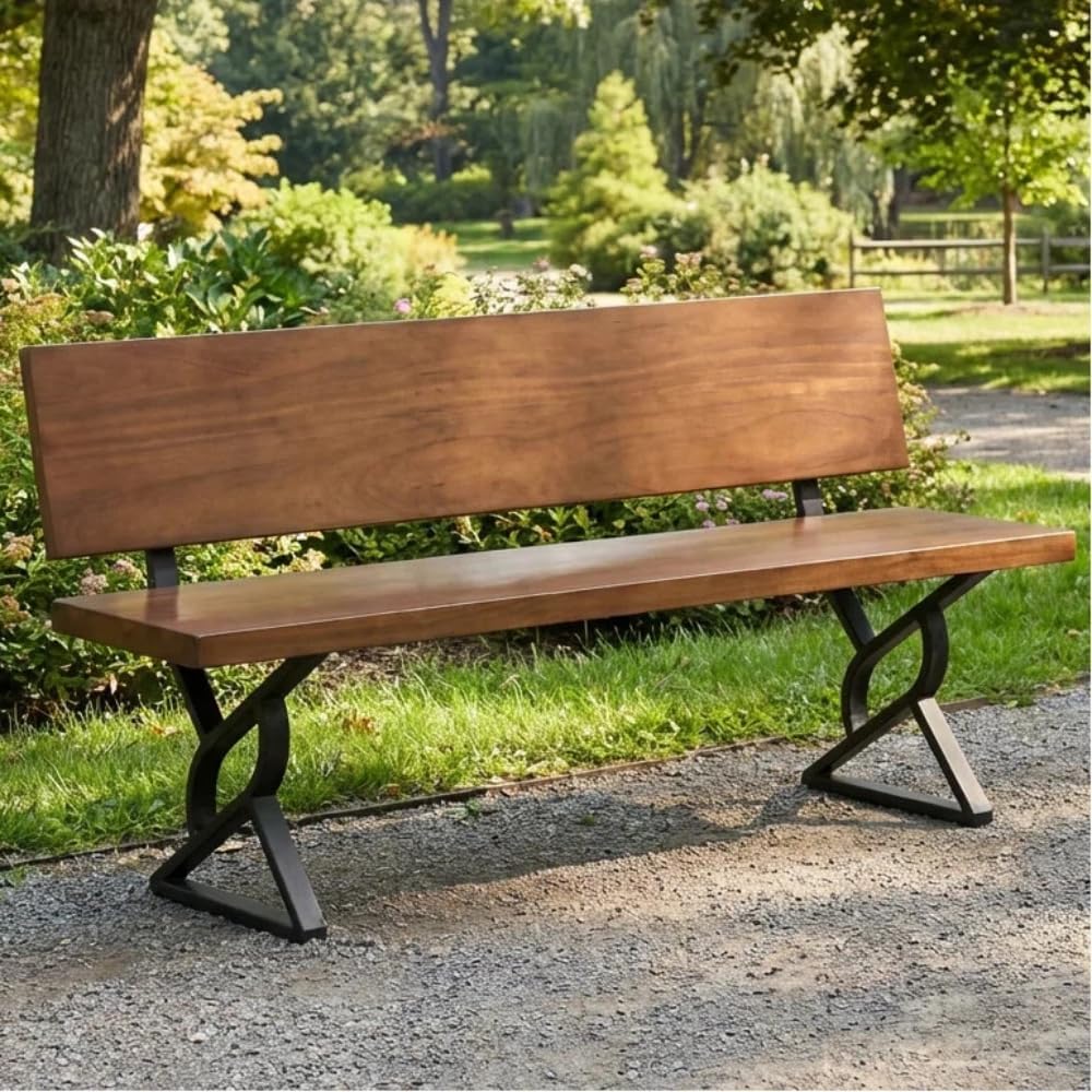 16 Inch Metal Bench Legs,Backrest Bracket Set of 2,Ideal for DIY Projects with Butcher Block Countertops and Wood Slab Benches Indoor/Outdoor (Black, 16" x 17.7")