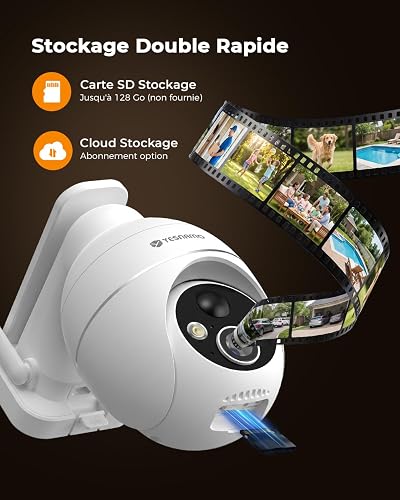 YESNAMO 2K Telecamera Wi-Fi Esterno Senza Fili Con Pannello Solare(Bianco) - 8