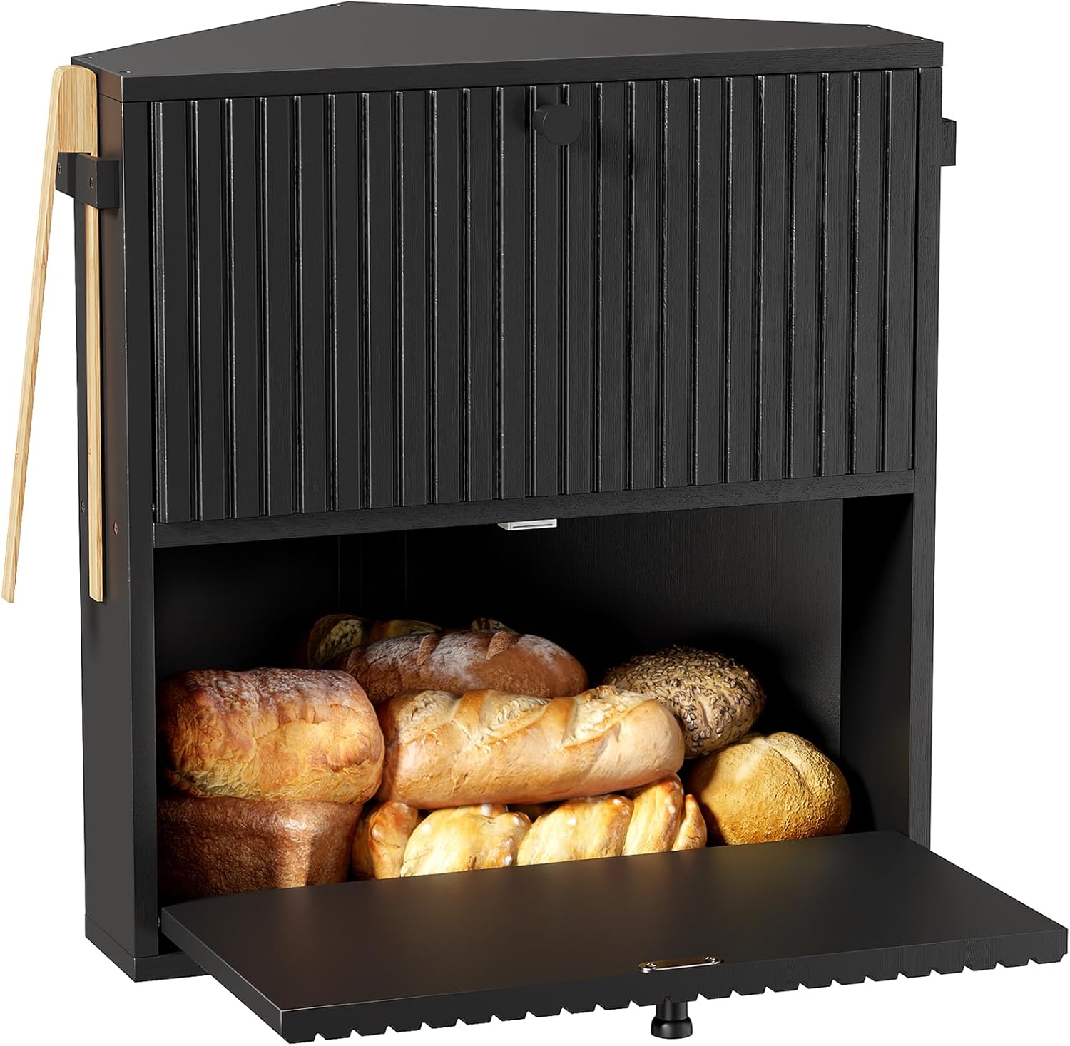 WOWLIVE Corner Bread Box for Kitchen Countertop
