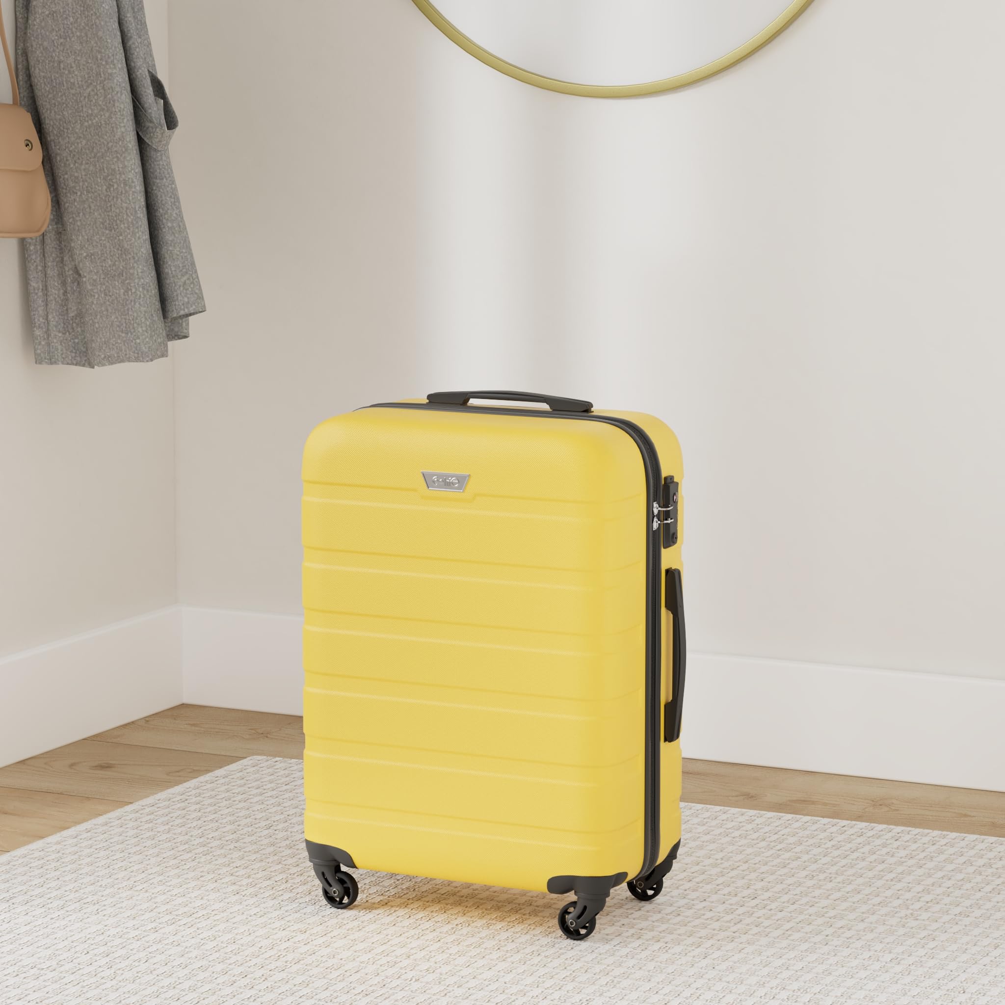 COOLIFE Juego de Maletas 2 Piezas, M+L, PC+ABS, Carcasa rígida, Ligero | Con ruedas giratorias de 360°, cremallera YKK y candado de combinación TSA; para viajes en familia y vacaciones en pareja
