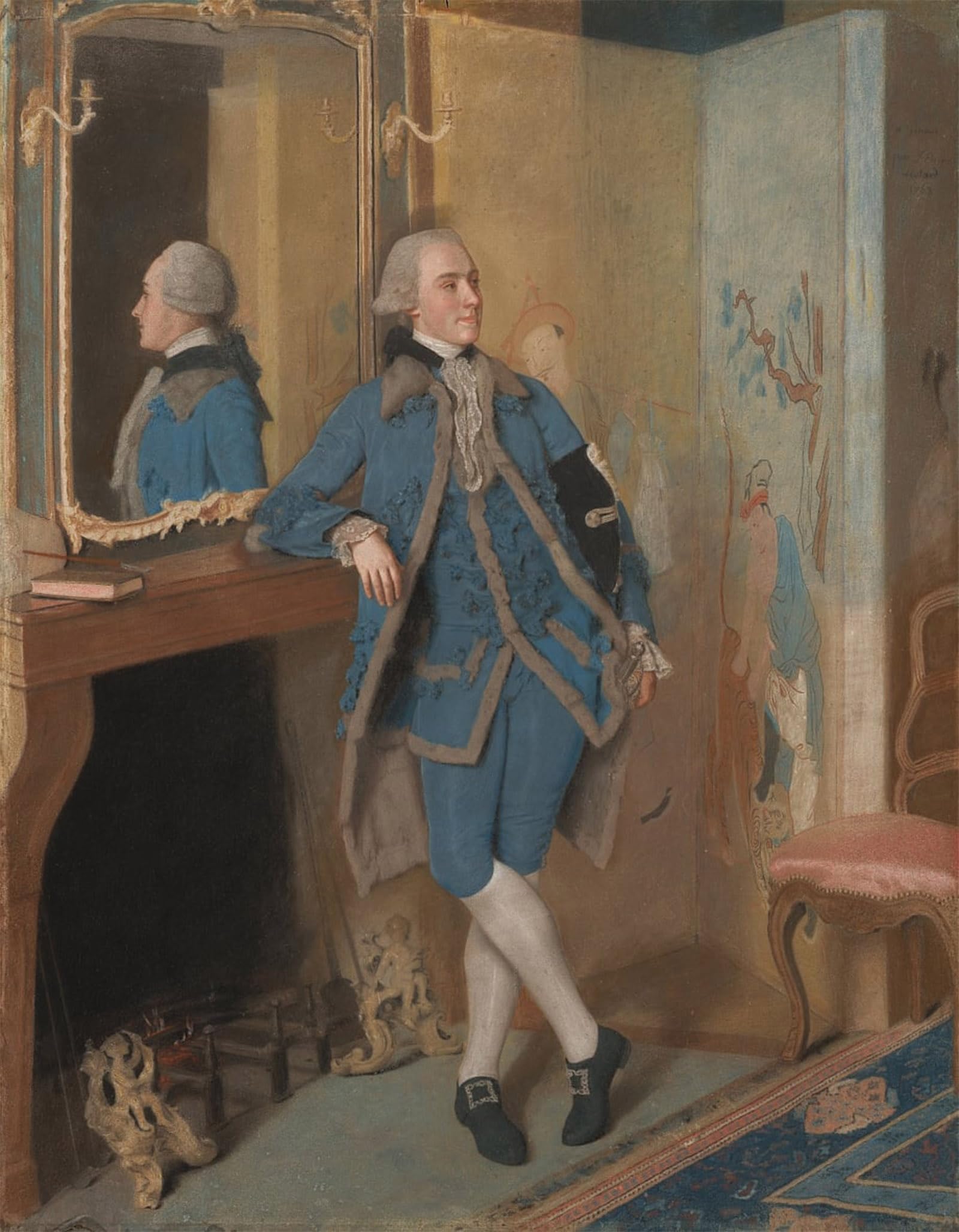 ARTXLXXBN Famous Painting Canvas Artwork Graffiti Print Portrait of Lord Mountstuart Later Th Earl and St Marquess of Bute by Jean Étienne Liotard Portrait Canvas Image for Home Decor 60x90cm