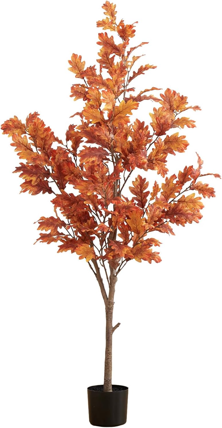 Nearly Natural 5ft. Autumn Oak Artificial Fall Tree Home