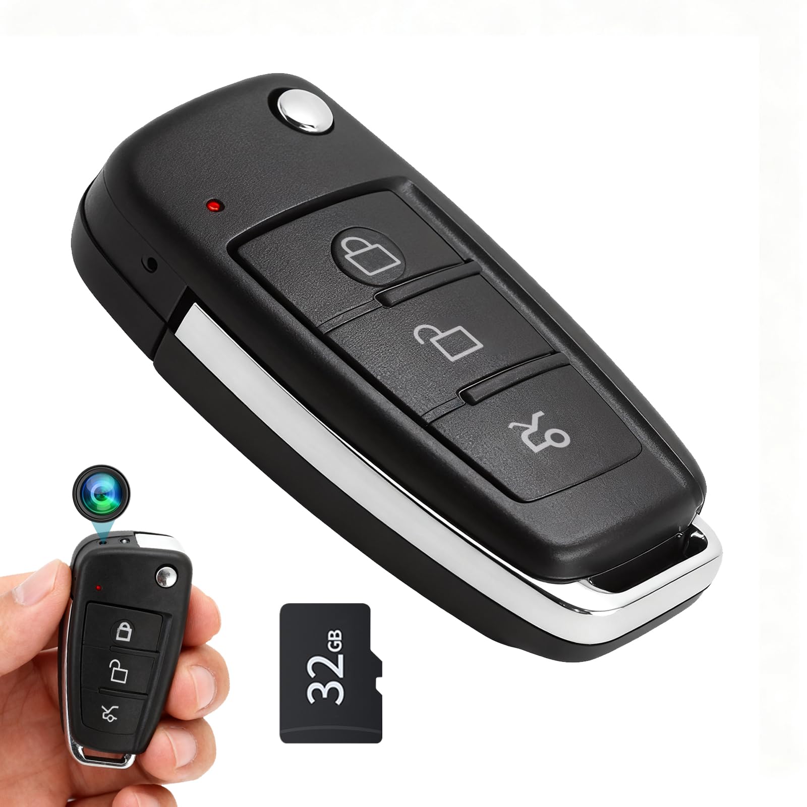Rudtar Light Spy Camera Nanny Cam No Wifi Needed Hidden Camera With 32Gb Sd Card 1080P Fhd Mini Cameras With Night Vision For Spy
