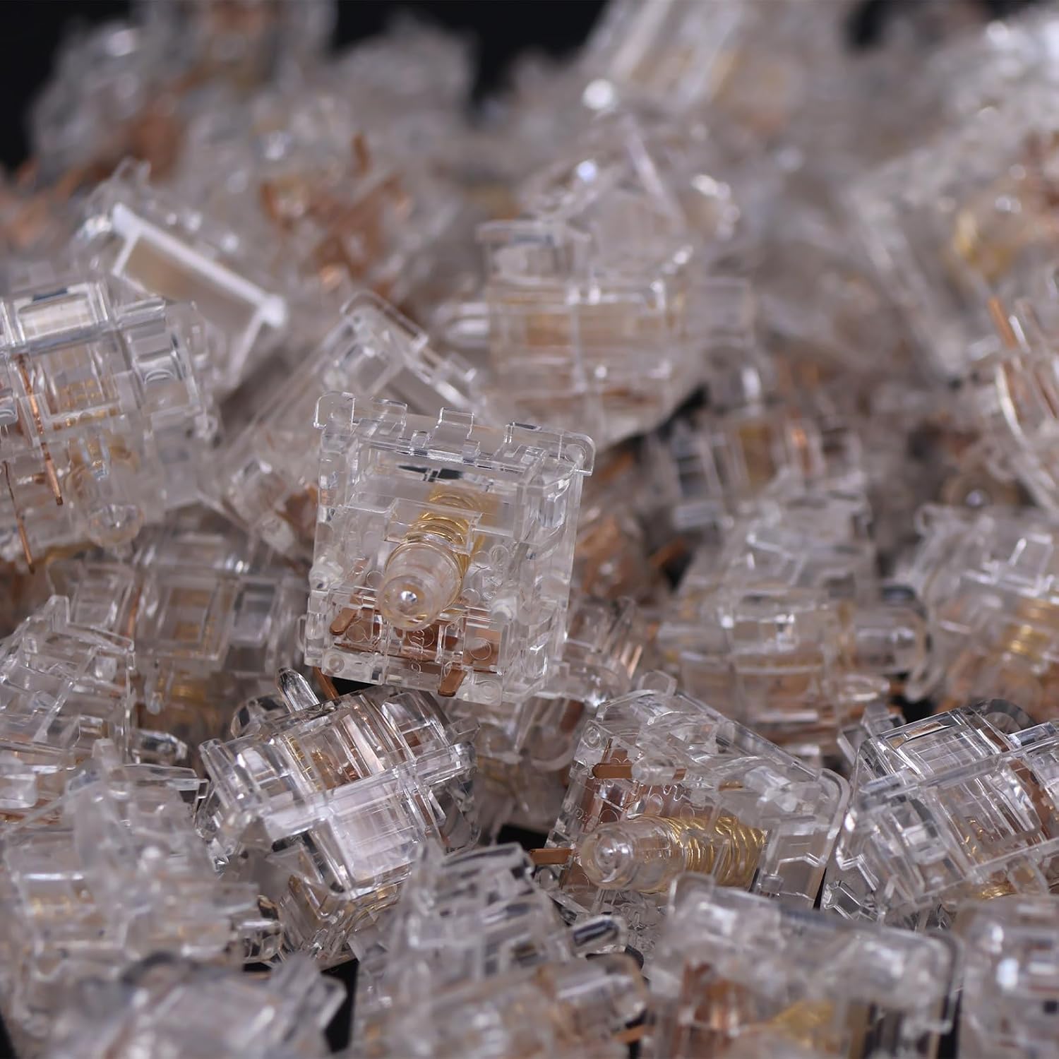 GATERON New North Pole 2.0 Yellow Keyboard Switches, Linear RGB LED Pre Lubed 5 Pins 55gf Key Switches Set for MX Mechanical Keyboard (35PCS)
