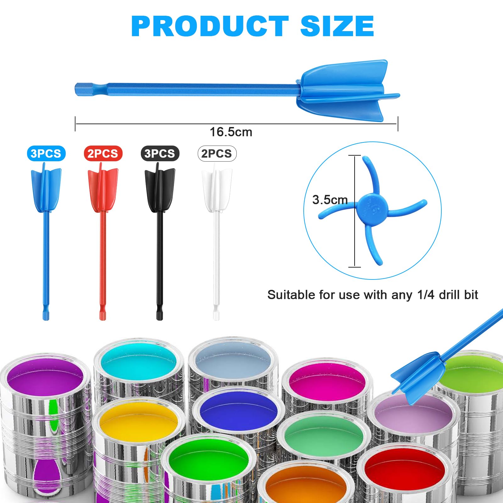 TOYMIS 2 Mélangeurs Peinture Plastique - Palettes Perceuse Pour Résine Époxy