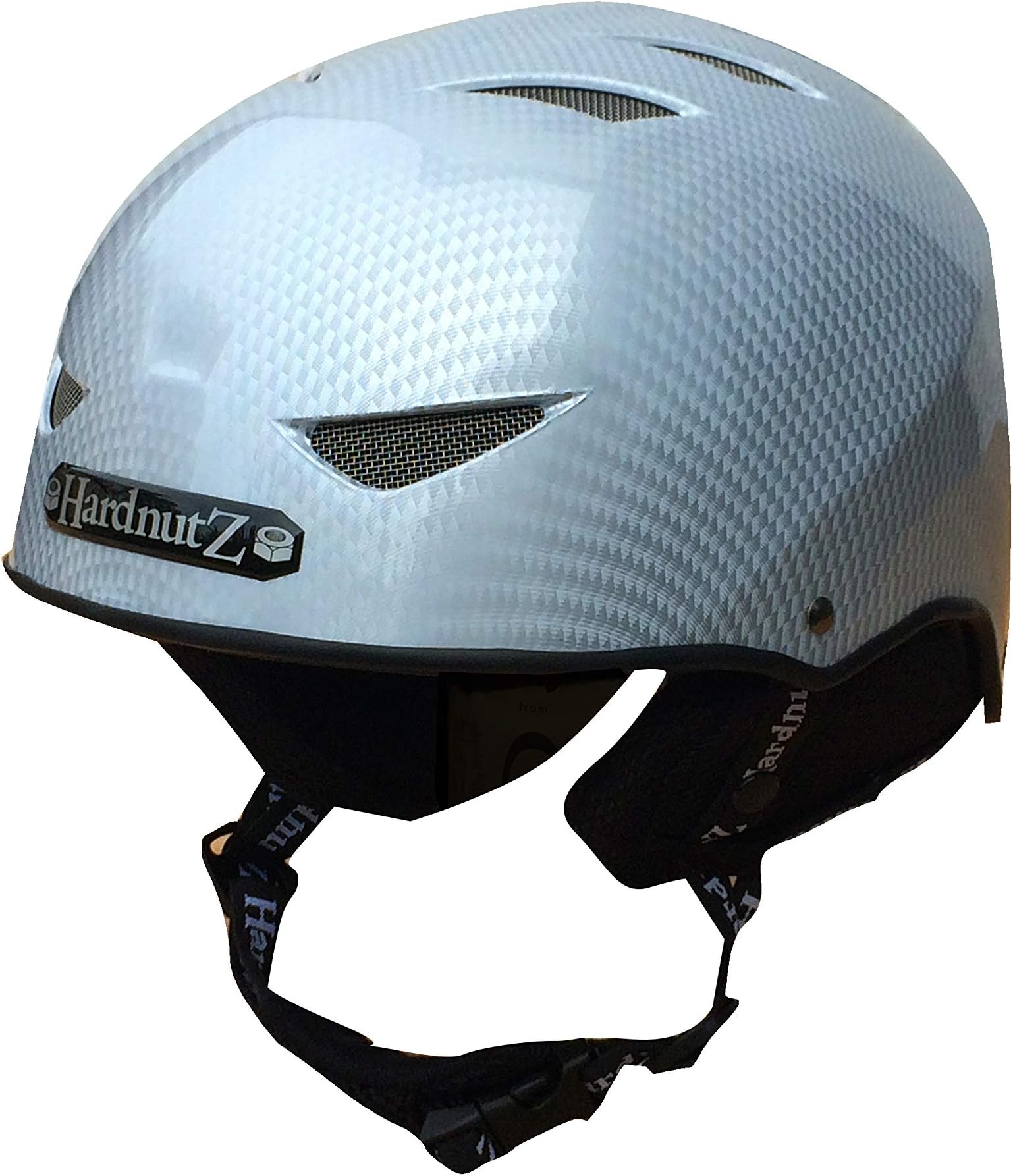 HardnutZ Unisex HN-101 Ski Helmet - Silver Carbon Fibre, Medium/54 - 58 cm