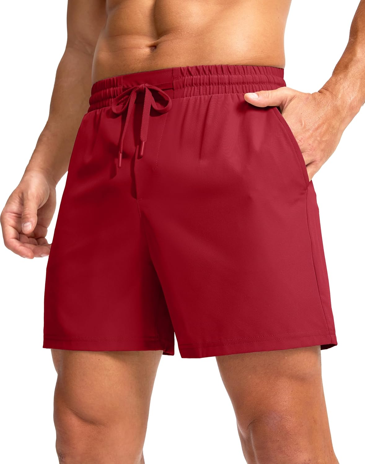 Soothfeel Men's Athletic Running Shorts with Zipper Pocket 5/7 Inch Quick Dry Tennis Shorts Gym Workout Shorts for Men
