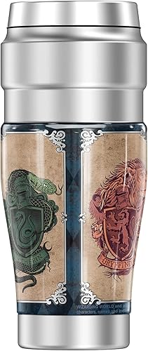 Miniatura 2 de Harry Potter Hogwarts Houses THERMOS - Vaso de viaje de acero inoxidable King con aislamiento al vacío y doble pared, 16 onzas