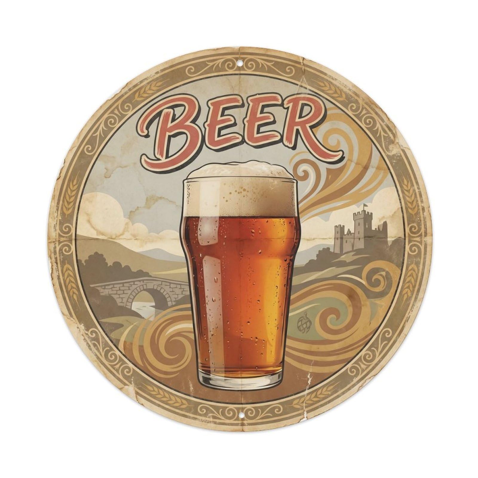 Craft Brewery Irish Beer Drink Culture Roadside Diner Metal Tin Sign