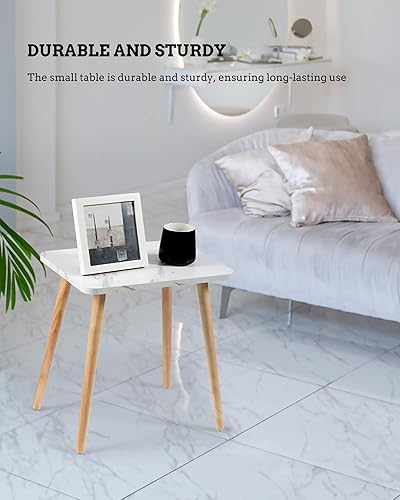 Miniatura 61 de FORAOFUR Mesa auxiliar, pequeña mesa auxiliar decorativa para sala de estar, dormitorio, balcón, oficina, mesita de noche moderna, decoración del