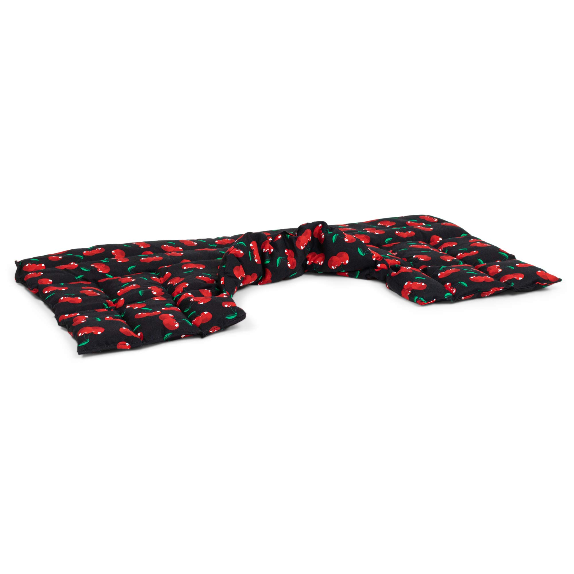 Bio-Dinkelkissen Schulter & Nackenkissen mit Kragen. Wärmekissen Körnerkissen Nackenwärmer für Mikrowelle und Backofen (cherry-black, Bio-Dinkel)