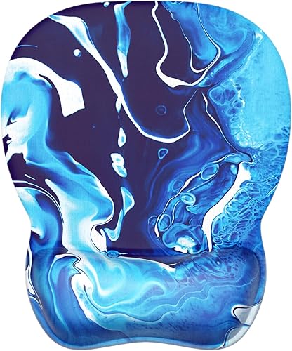 Miniatura 79 de MROCO Alfombrilla ergonómica para mouse con reposamuñecas de gel, cómoda alfombrilla de mouse con superficie de soporte de muñeca suave y base