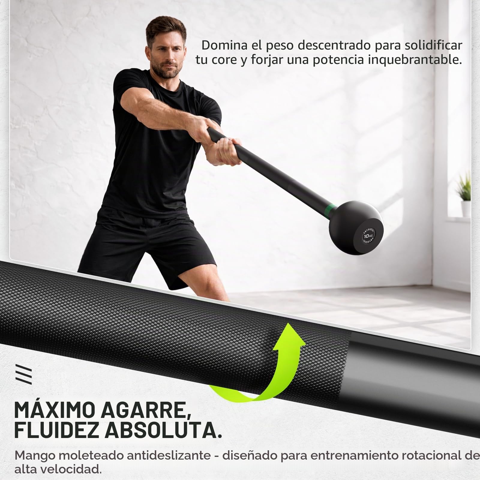 PhysKcal Mace Bell Clubbell de Acero Macizo