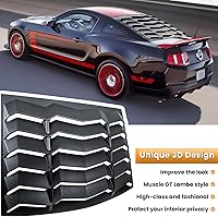 Vista 2 de Rejillas para ventanas laterales traseras para Ford Mustang 2005 2006 2007 2008 2009 2010 2011 2012 2013 2014 Cubierta de protección solar