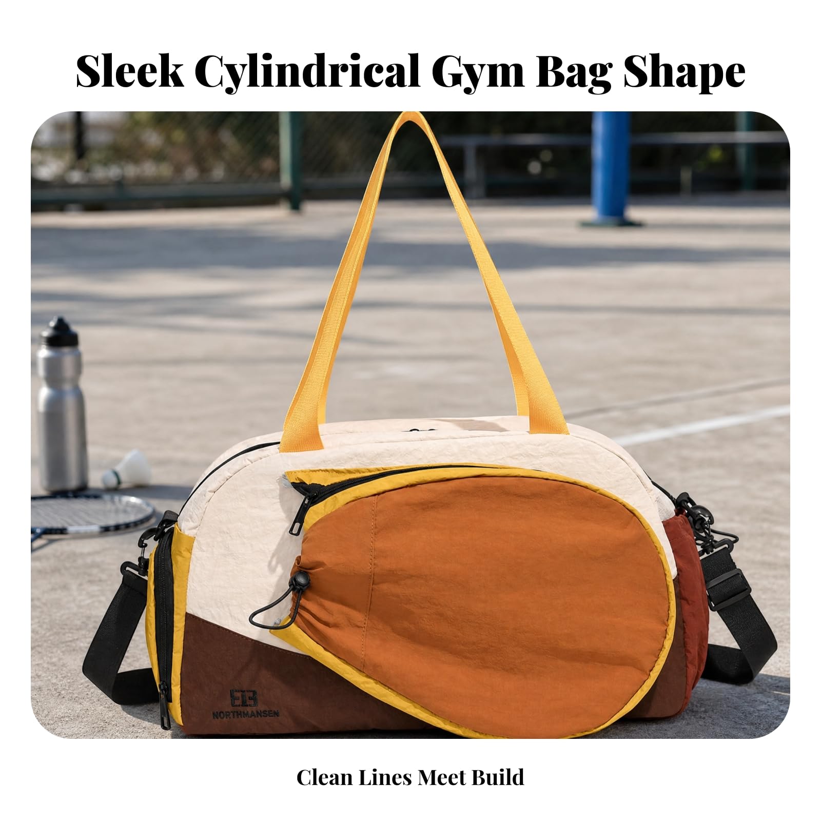 Borsa da Palestra con Scomparto Separato Leggera Borsa a Sacco Sportiva Compatta per Viaggi nel Fine Settimana, Tragitto Quotidiano, Arancio