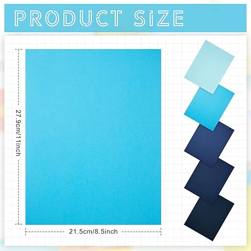 Miniatura 20 de Sinmoe 100 hojas de papel de cartulina de 5 tonos de 8.5 x 11 pulgadas, 6.35 oz/m², papel de impresora de núcleo sólido para álbumes de recortes