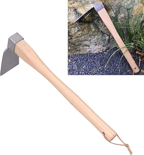 Miniatura 2 de Azada de agarre, mango de haya de azada de jardinería de acero inoxidable ligero para jardinería para paisaje en maceta
