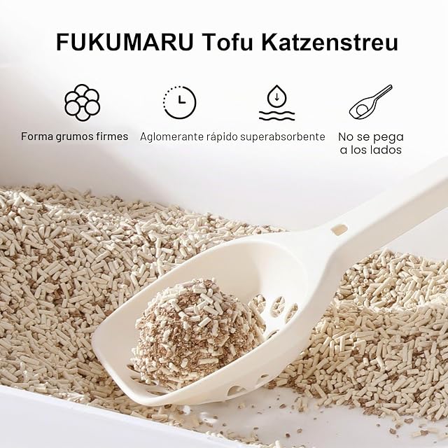 Foto 3 de 8 de FUKUMARU Arena aglomerante para Gatos, Arena de Tofu para Gatos, sin Polvo, fácil de aglomerar
