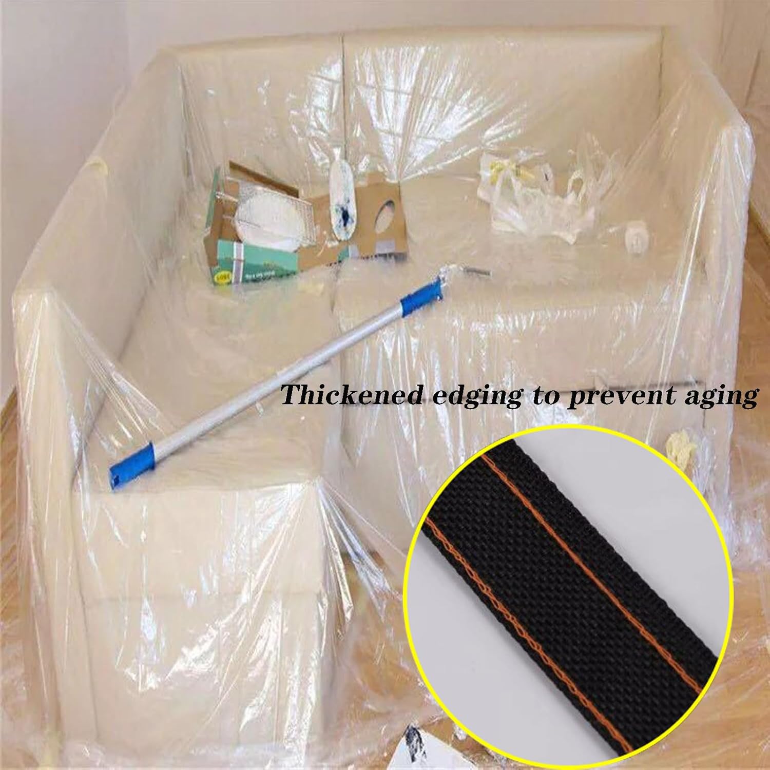 Clear Tarps with Grommets 39.4x39.4ft, Tarp Covers for Canopy Rip and Tear Proof, All Weather Protection Clear Waterproof Tarp, Canvas Tarps Polyethylene