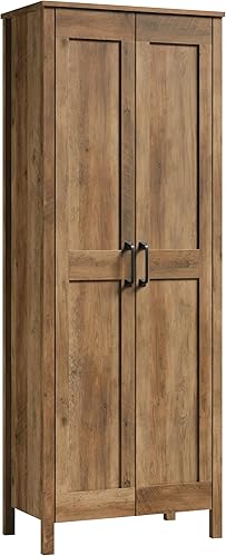 Vista 10 de Sauder Armario de almacenamiento de 2 puertas, organizador alto de madera, con acabado de roble tiza