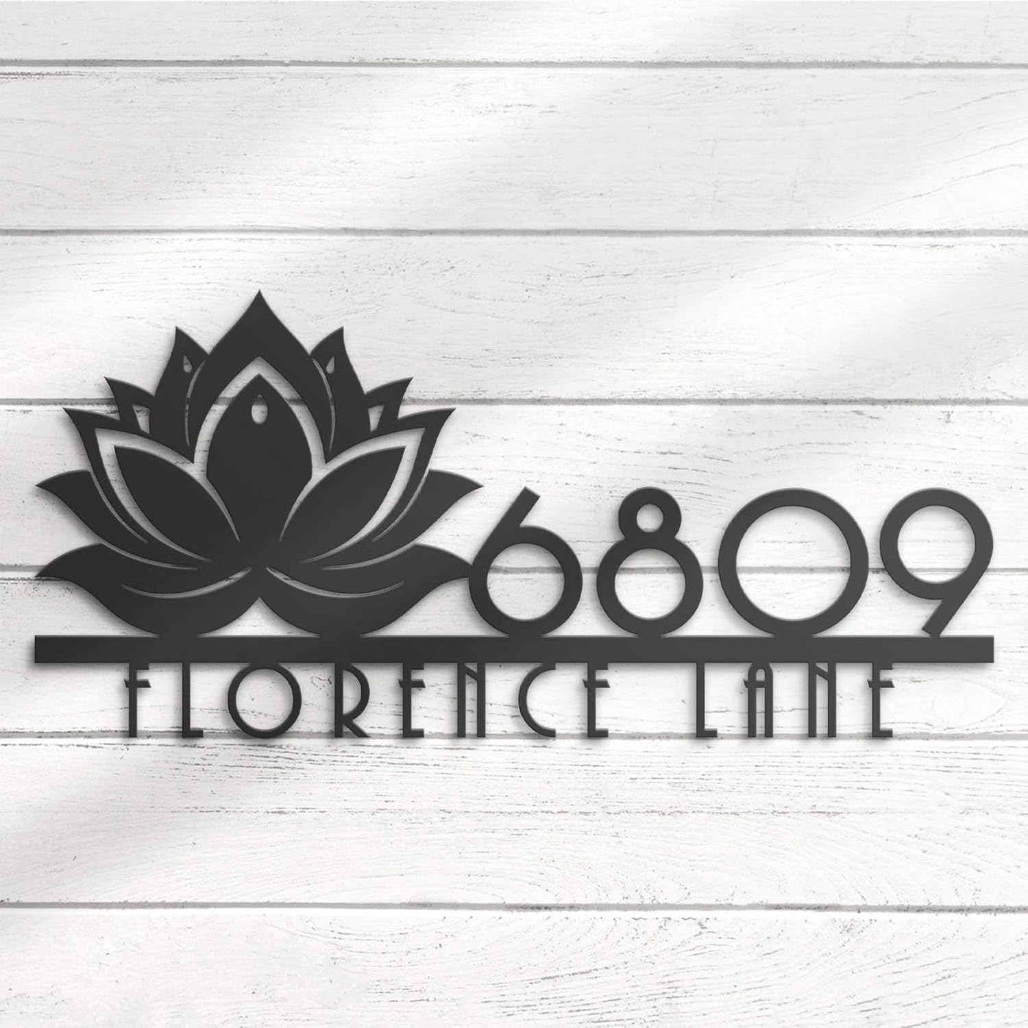 Personalized Fox House Number Sign, Custom Animal Metal Address Plaque with Street Name for Outdoor Porch Patio or Front Door Garden Decor (Fox Address Sign)