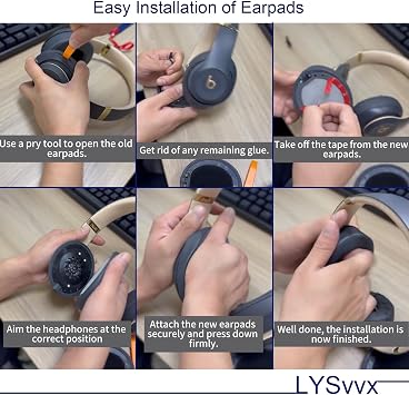 Studio 3 Ear Pads - Replacement Earpads for Beats Studio3 and Studio 2 Headphones (Black)