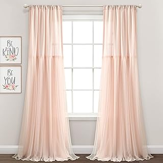 Lush Decor Tulle Skirt Solid Light Filtering Window Curtain Panels Pair ...
