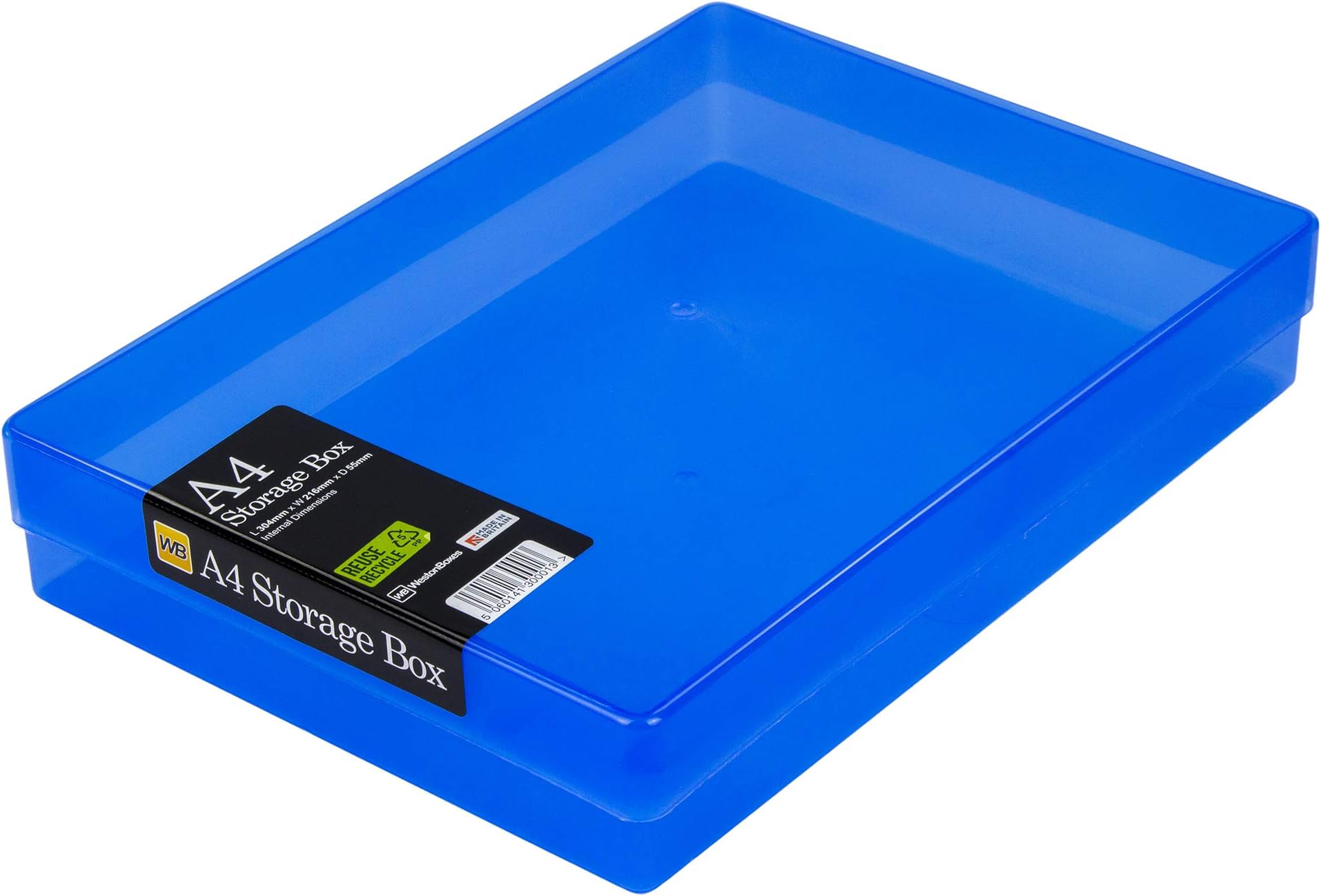 WestonBoxes A4 Plastic Craft Storage Box (Blue, Pack of 1)