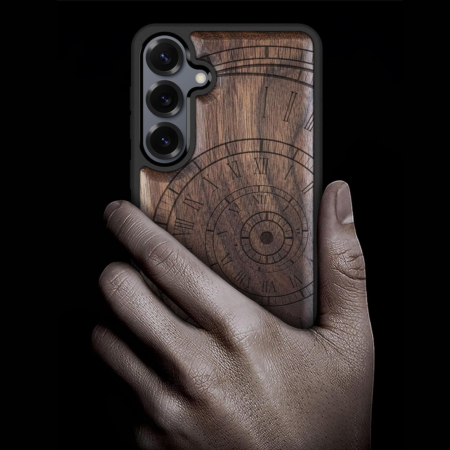 Carveit Magnetic Wooden Case for Galaxy S25+ Samsung S25 Plus Case, TPU Shockproof Cover & Wood Engraved, Compatible with MagSafe Wireless Chargers (The Unfolding of Moments) Walnut