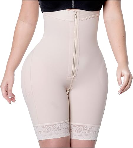 Sonryse Pantalones cortos moldeadores de cintura alta para mujer, fajas colombianas
