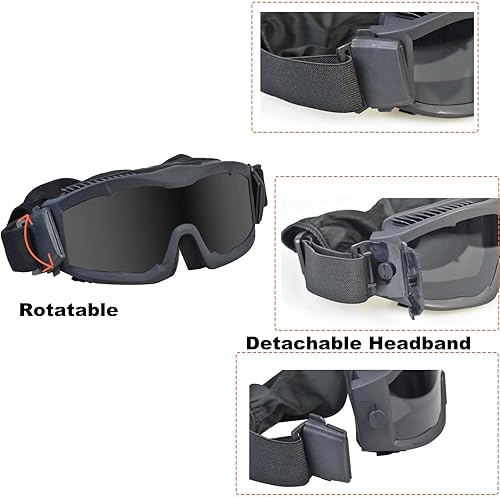 Miniatura 5 de Gafas tácticas de seguridad Airsoft, gafas militares antivaho, gafas tácticas de tiro para ciclismo, caza, malezas