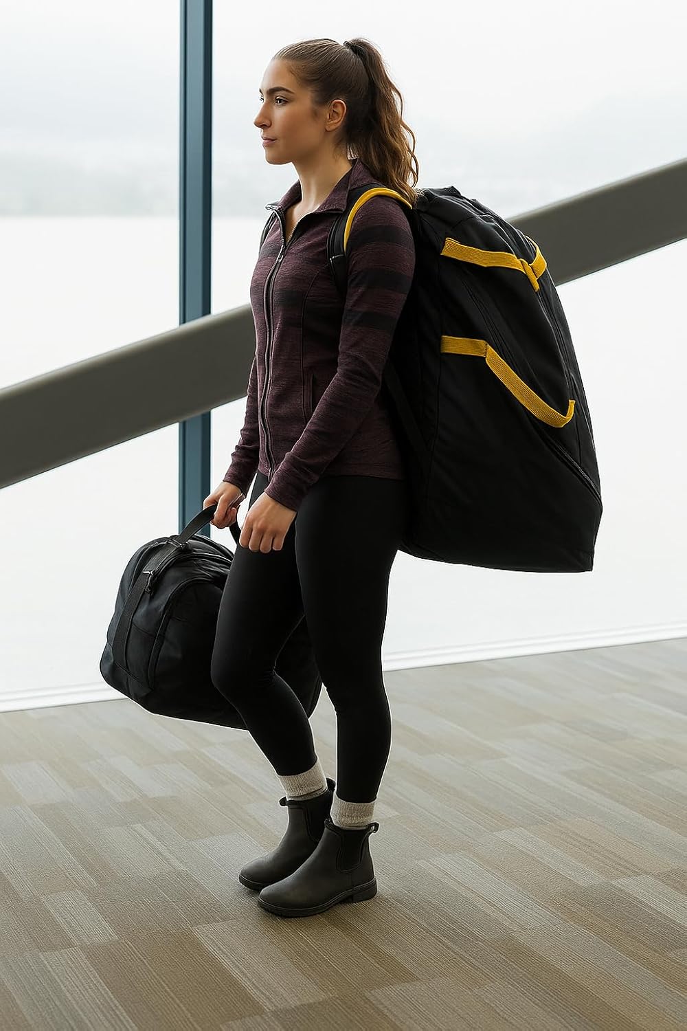 Car Seat Travel Bag for Airplane Gate Check, Easy Carry Backpack Bags Cover Carseats, Infant Baby Carriers and Toddler Booster Seats for Airport, Child Air Travels Essential, Black