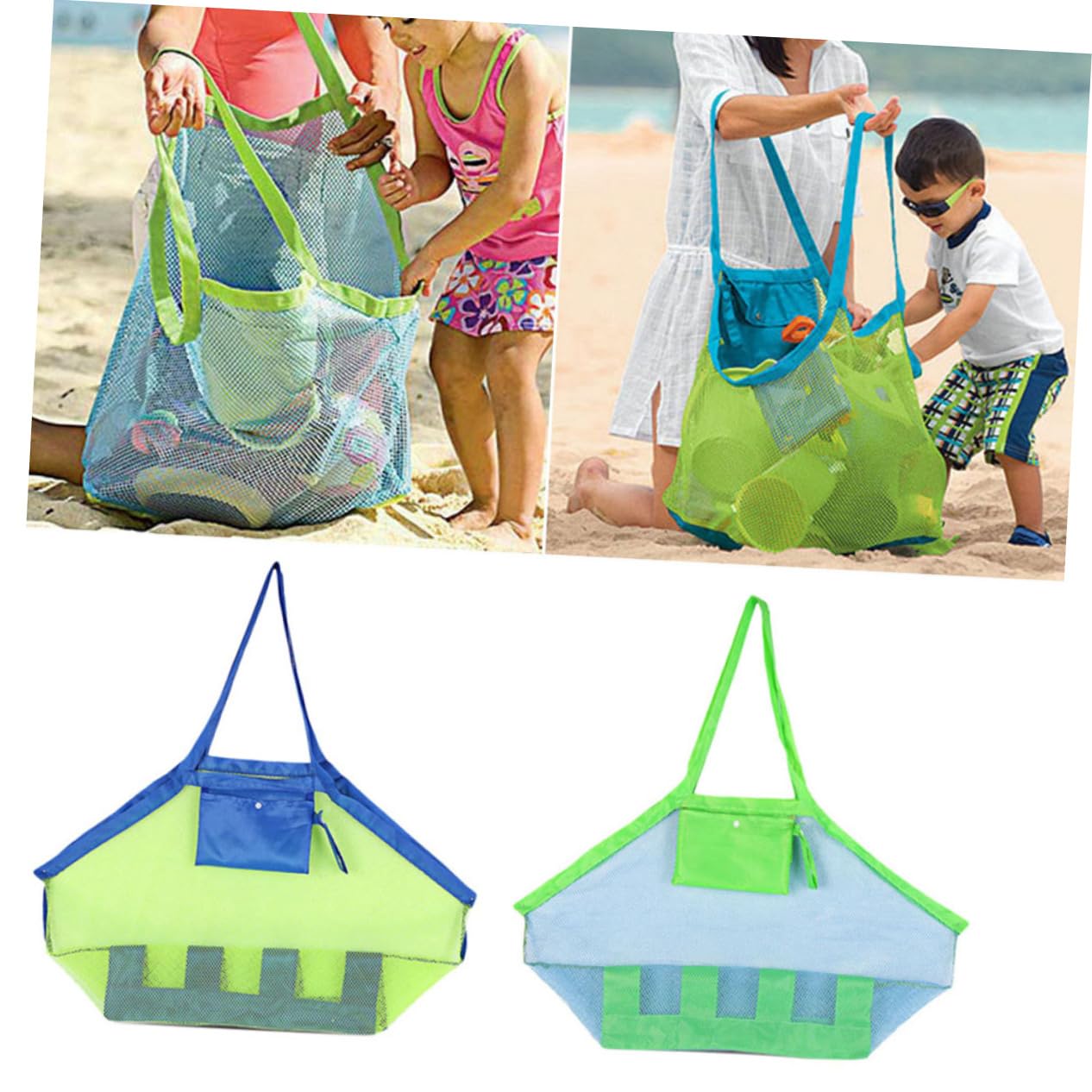 TOYANDONA 6pièces De Rangement Maille Légers Pour Jouets De Plage Poche De Sable Pliable Accessoires De Plage