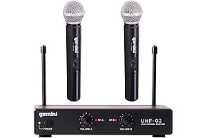 Gemini UHF-02 S34 Wireless Microphone System for Crystal-Clear Sound in Podcasting and Events