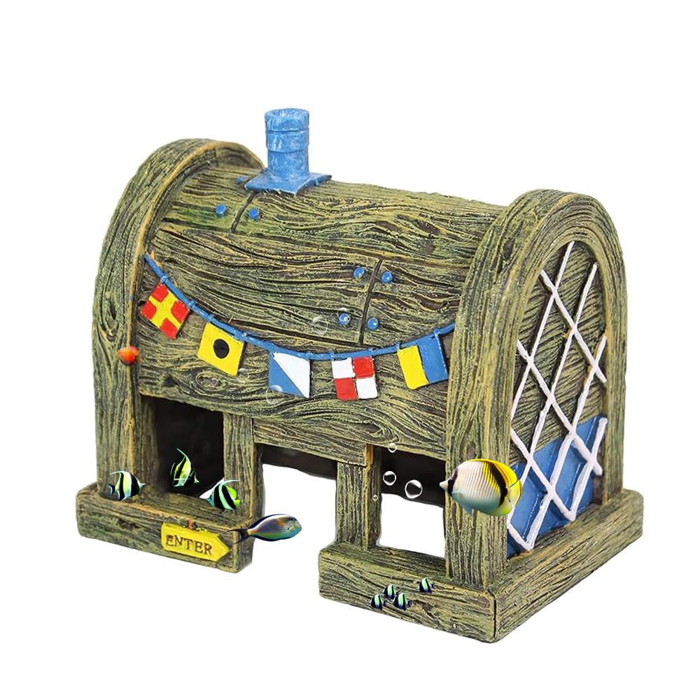 NeoStyle Fish Tank Decoration - Resin Aquarium Krusty Krab Restaurant