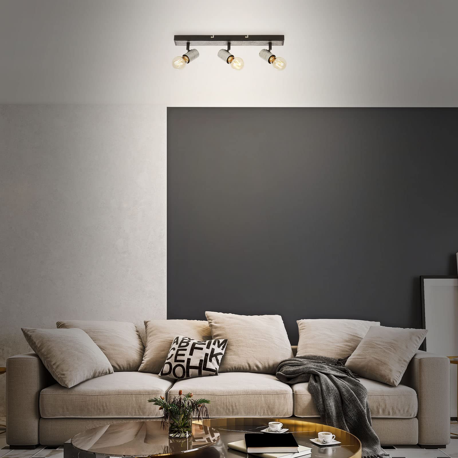 BRILONER - spot sufitowy, odchylana lampa sufitowa, lampa sufitowa, 3x oprawka E27, Silver-Crafted, 480x50x110 mm