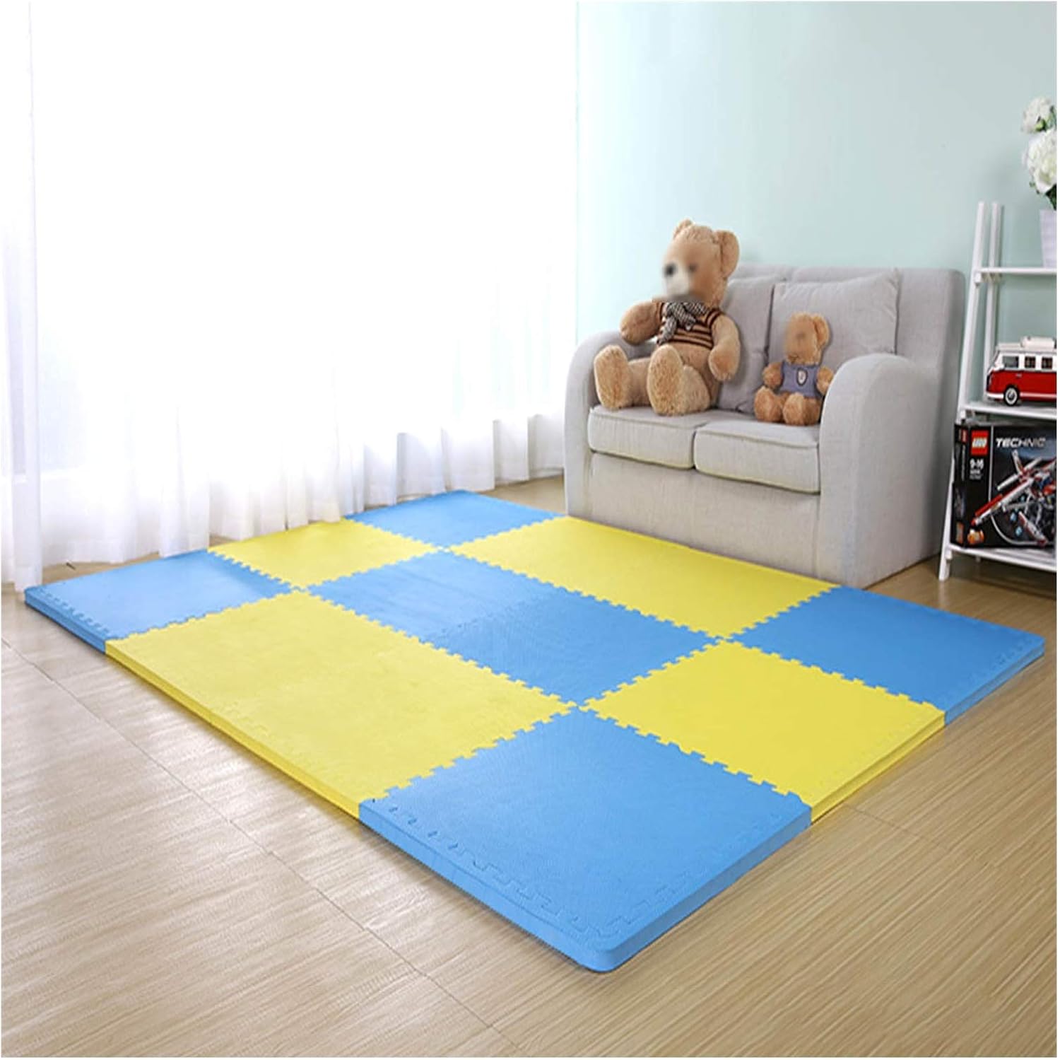Amazon｜ジョイントフロアマット ダンピング 落下防止 PE タイル カーペット にとって 子供部屋 ベッドルーム リビングルーム 保管が簡単、 複数のサイズ GHHQQZ (Color