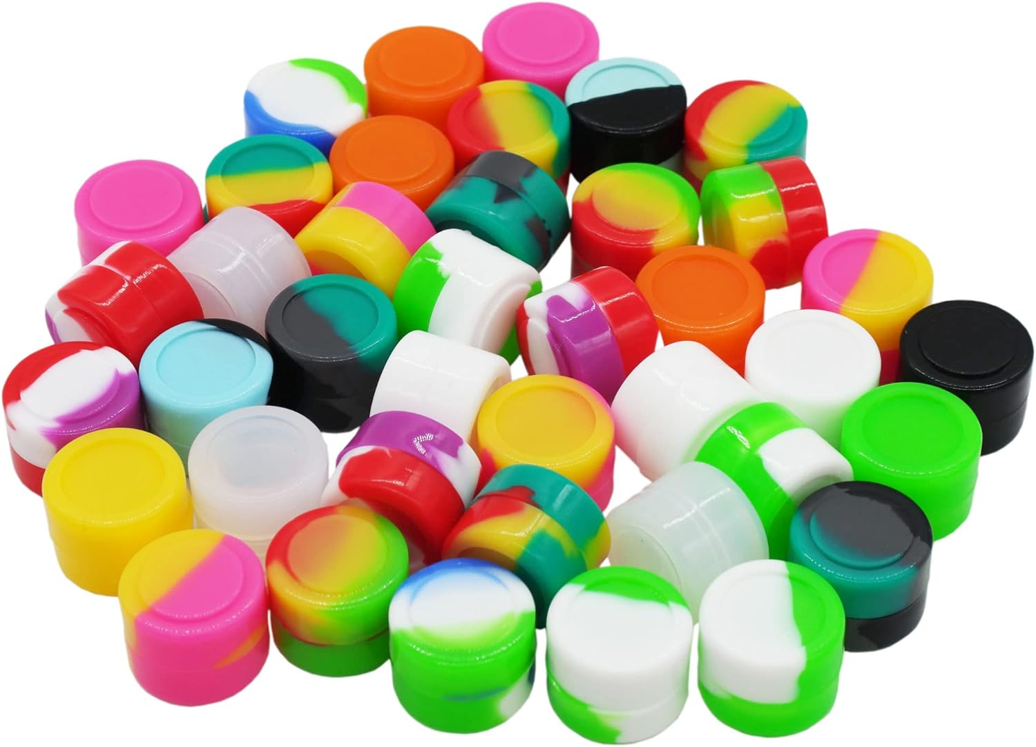 Pearwell 2ml Silicone Wax Containers Concentrate Sealed Oil Non-stick Jars (400), Multicolor