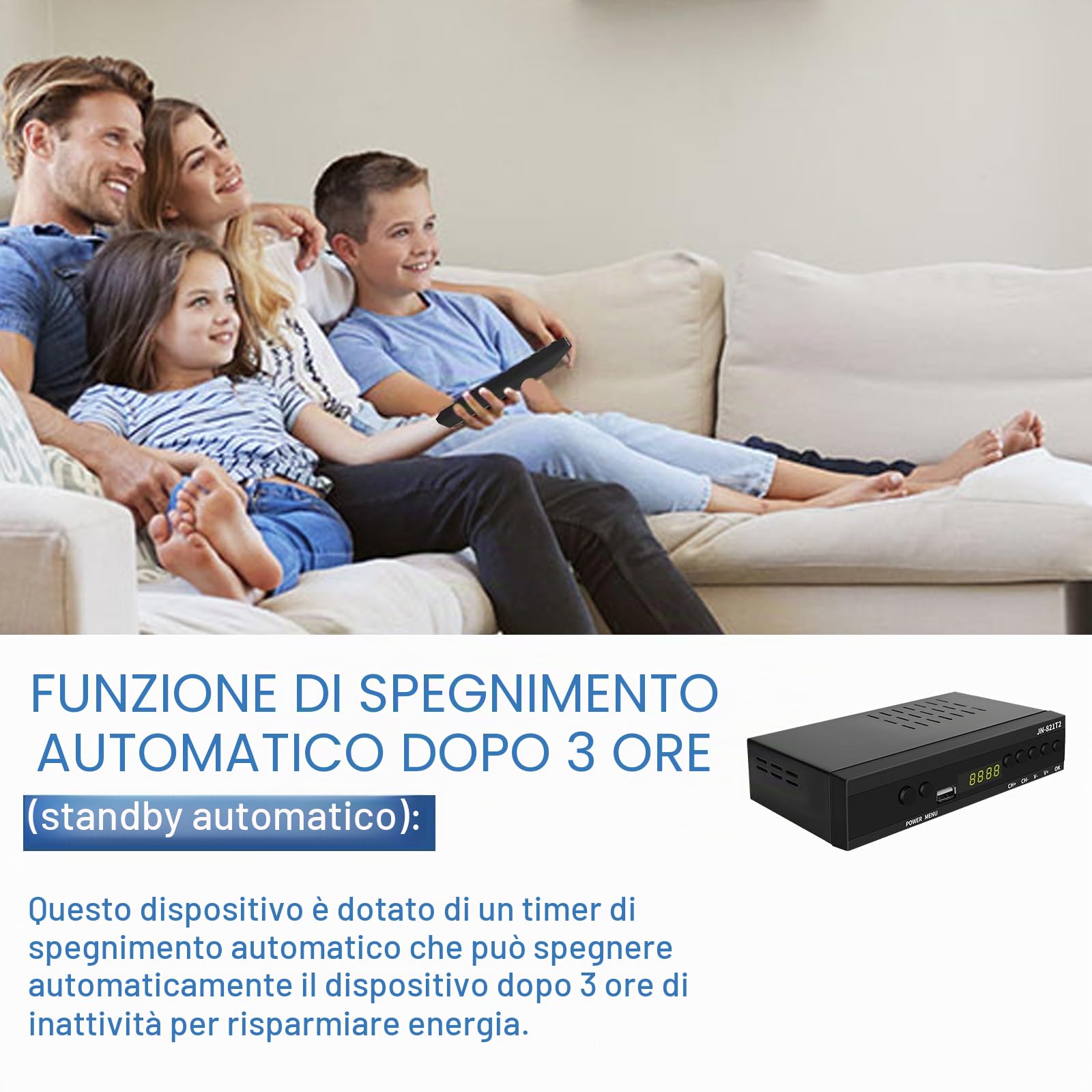 Decoder Digitale Terrestre, Decoder DVB-T2 H.265 HEVC Main 10Bit, Ricevitore Digitale Terrestre USB PVR Lettore Multimediale, Full HD 1080p, HDMI, SCART