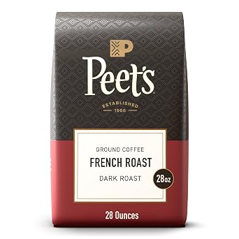 Peets Coffee Ground Coffee Dark Roast, French Roast, 28 Ounces