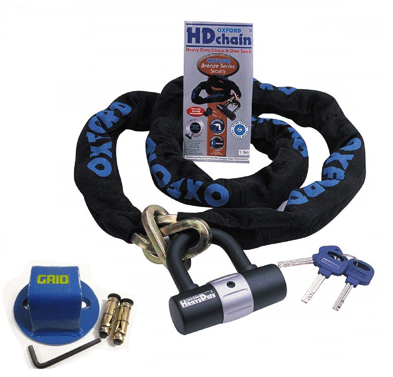 BOLT LONG SHACKLE Motorcycle Motorbike Security Chain with RS ATOM