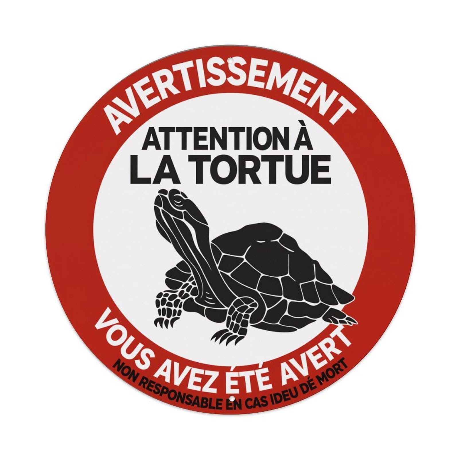 Warning Turtle Attention Danger Alert Round Tin Sign Vintage Metal Sign Home Bar Garden Indoor & Outdoor Wall Decor Retro Metal Poster 8x8 Inch