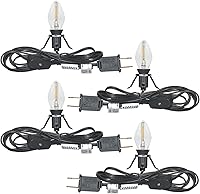 Vista 1 de Juego de 4 cables de accesorios de luz individual con 8 bombillas LED (4 de repuesto), cable accesorio de 6 pies con enchufe de encendido/apagado C7