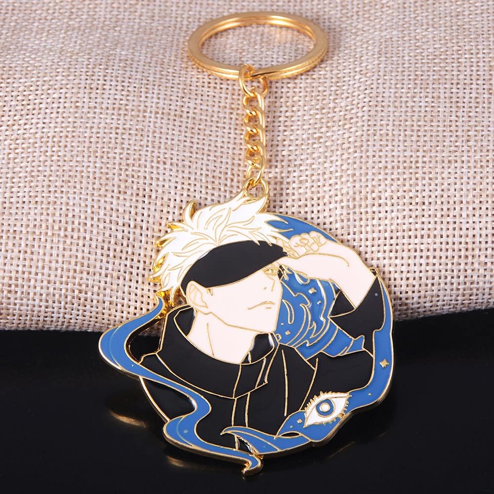 SONGCHANGJEWELRY JJK Keychain Satoru - Anime Figure Enamel Key Pendant - Men Women Keyring Jewelry