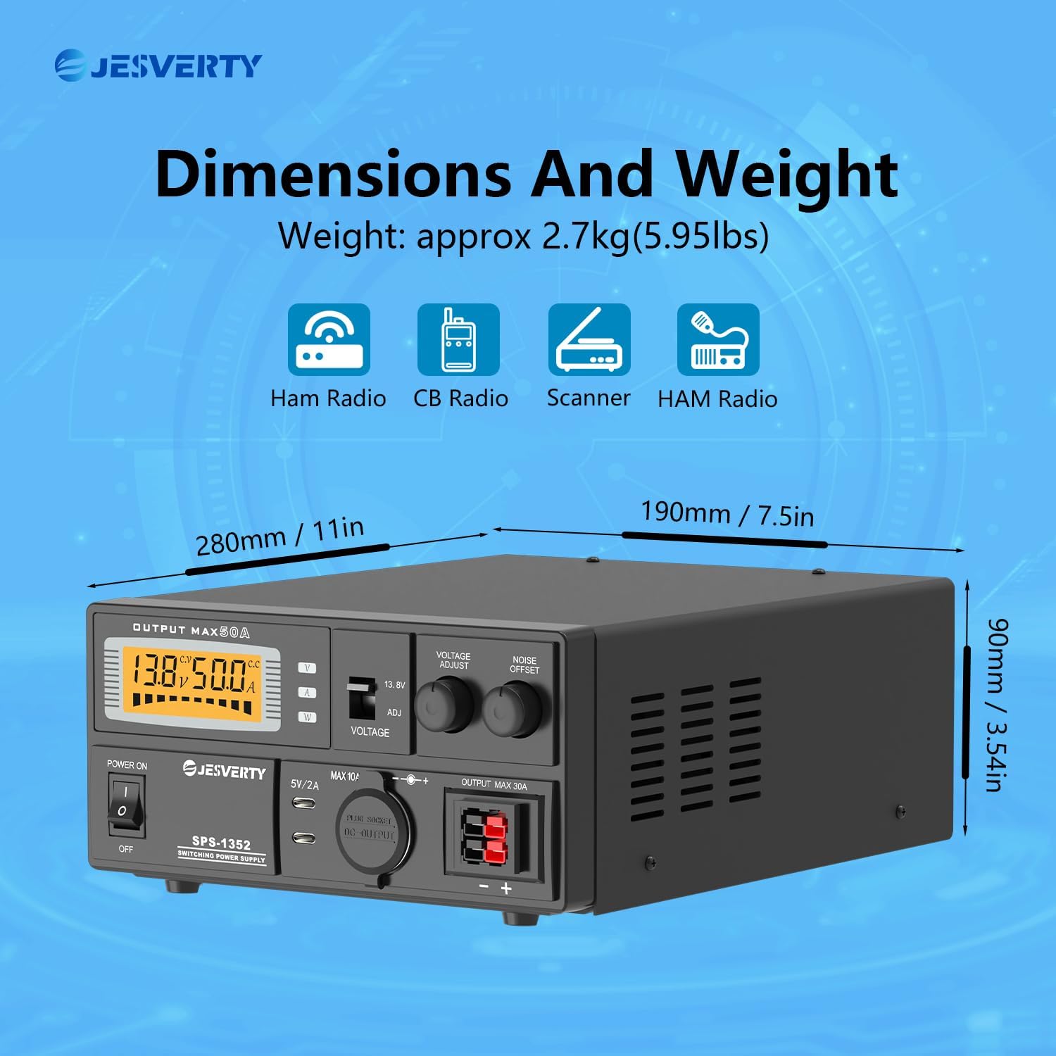Jesverty SPS-1352 dimensions and weight
