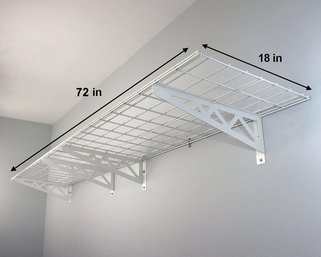 Promo Discount Up To 70% Off SafeRacks | Garage Wall Shelf Two-Pack 18x36 | Includes Bike Hooks | 500lb Capacity (18x36, White)