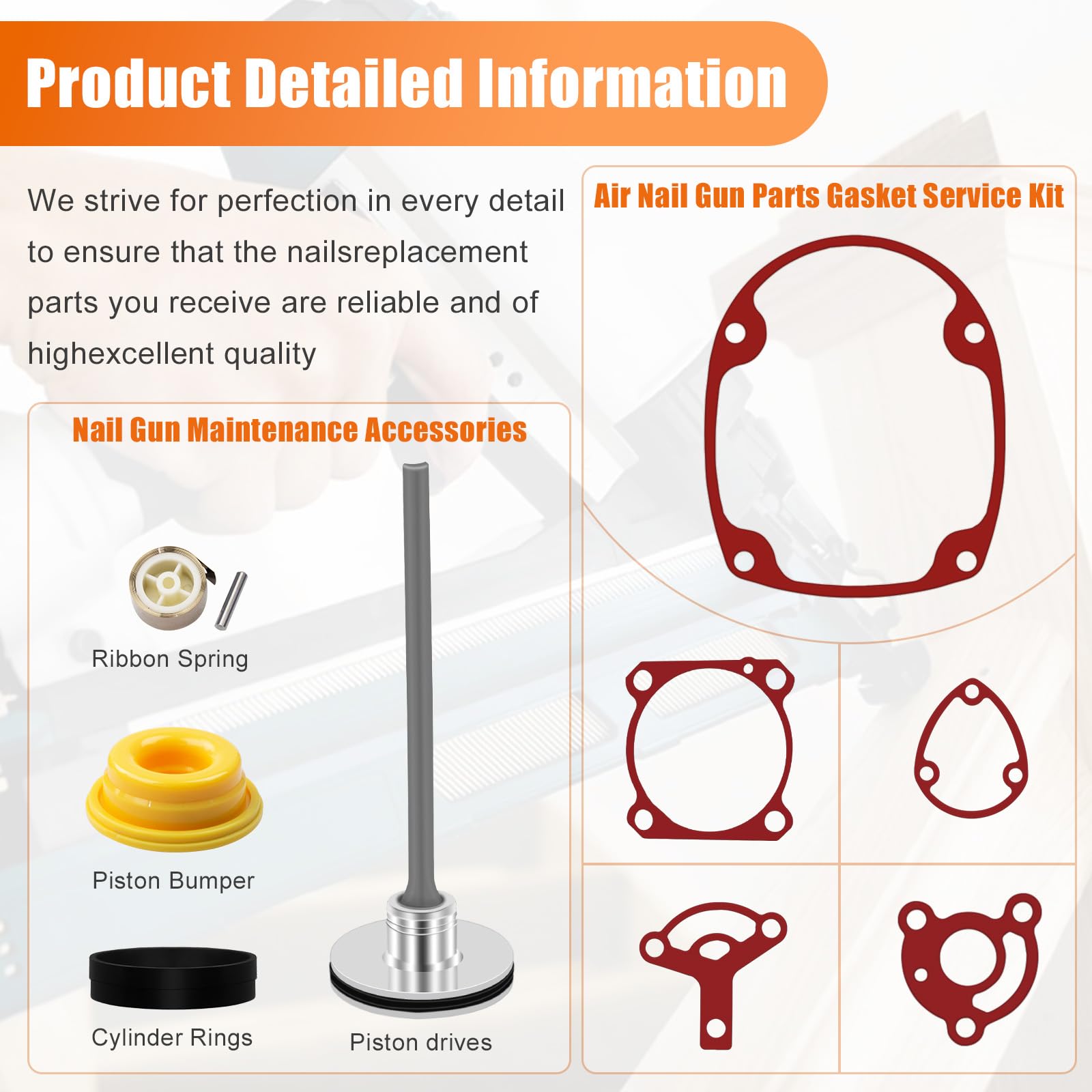Air Nailer Gasket Kit - Hitachi NR83 Parts -6 Air Nailer Gasket Kit - Hitachi NR83 Parts -6