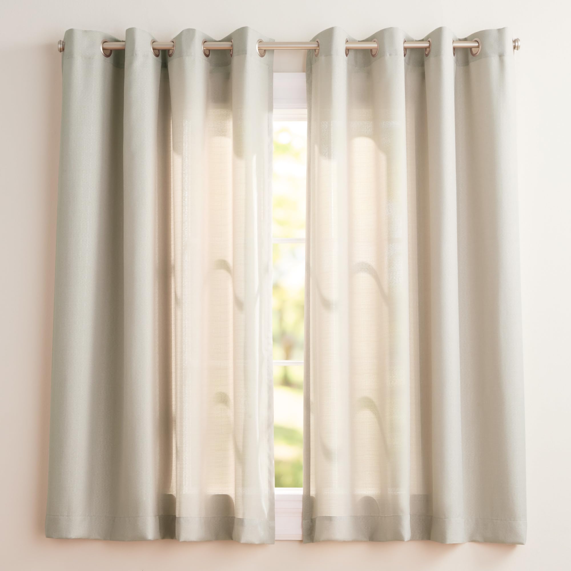 Exclusive Home Curtains Grommet Top Window Curtain Panel Pair, Polyester, Natural, 63" Length
