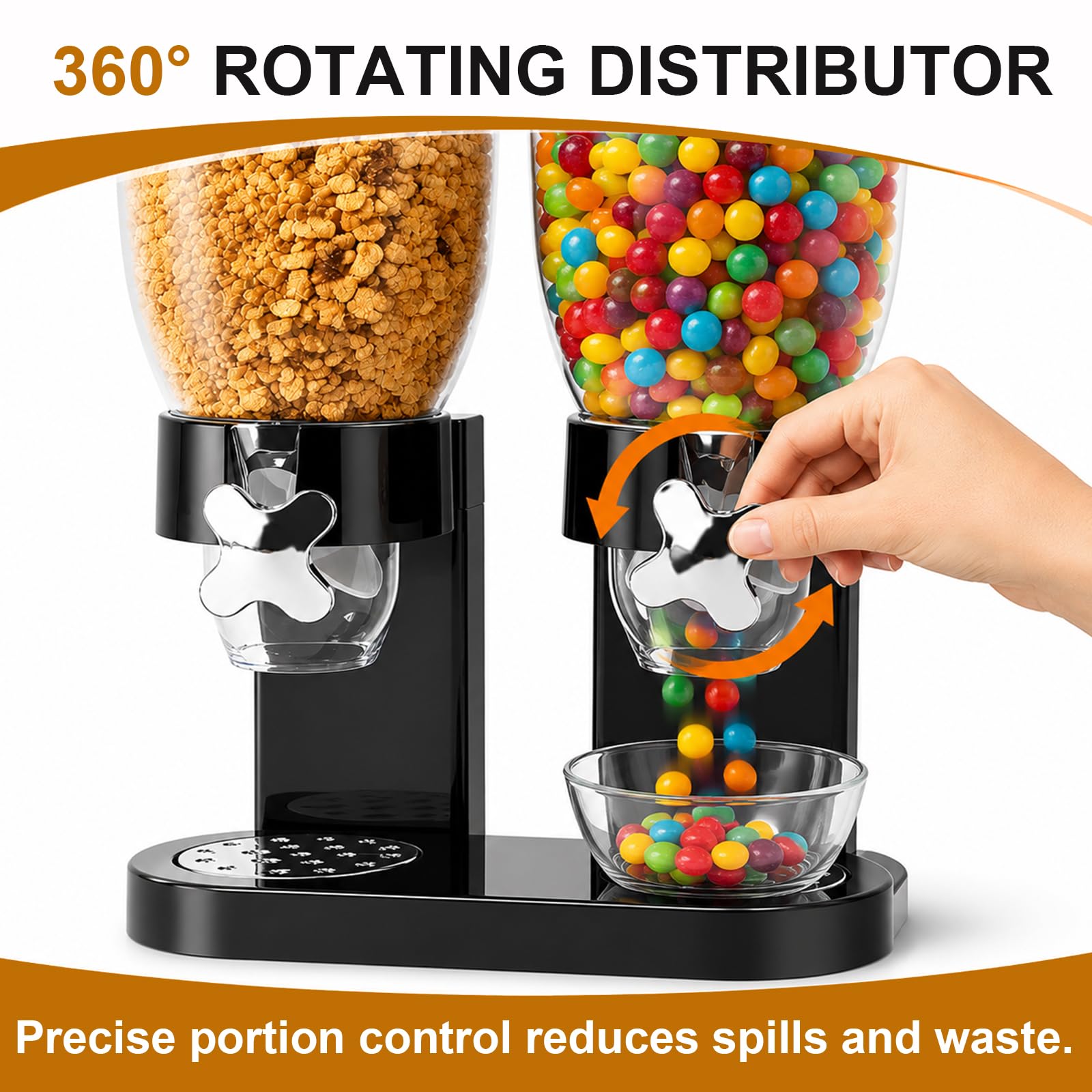 Cereal Dispenser Countertop 2L 2er Pack, Luftdichter Müslispender für die Organisation des Küchenvorratsraums, Ideal für Süßigkeiten, Müsli, Reis, Nüsse, Bohnen, Kaffebohnen